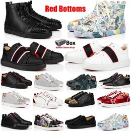 Designer Red Bottoms Sneakers Outdoor Couple Sports Chaussures Men de sport Brands Branches Casual Walking Fashion Trainers Taille 35-46