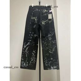 2023 Nieuwe Designer Dames Jeans Graffiti Hoge Taille Losse Casual Zwarte Rechte Denim Broek Mode Streetwear Thekhoi-12 Cxg984 287 dfashion98