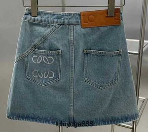 2023 nuevas faldas de diseñador para mujer con cinturón en la cintura Split Mini marca de moda verano pantalones vaqueros coreanos señoras azul Streetwear vestido de falda para mujer