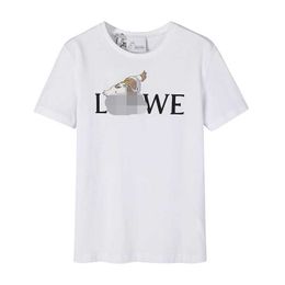 2023 Nueva camiseta de diseñador para mujer Camisa de gama alta LOE Luojia Alta calidad 23 Hal's Mobile Castle Print Camiseta de manga con cuello redondo Hombres Mujeres