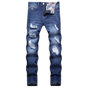 2023 Nieuwe Distressed Jeans Heren, Slim Straight Fit, Groot formaat, Modieus en Trendy, Gepersonaliseerd, Bedelaartaillebroek voor heren