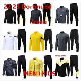 2023 Nieuwe Dortmund Lange Zip Tracksuits Jogging Suit jas Kinderen en man Borussia lange broek voetbalsets Dortmund Trainingspak voetbal set overleving