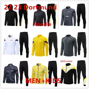 2023 New Dortmund Long zip Survêtements veste de jogging Enfants et Homme Borussia Pantalons longs Soccer Sets Dortmund Training Suit Football set Survetement