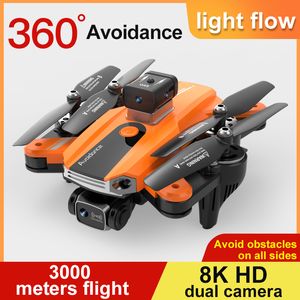 2023 Nuovo Drone 8K HD Fotocamera Fotografia Aerea Aereo Professionale Evitamento Ostacoli UAV 5G Elicottero a Quattro Rotori RC Distanza 3KM S8