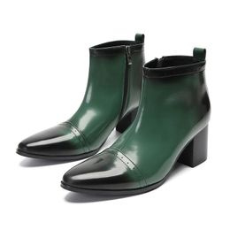 2023 NOUVELLES BOOTS ÉLÉGANTS MENS'S 7CM HEET HEEL HEEL'S CURTURE BOOTS BOOTS MENSE MENSE, BOOTS DE MEAL MEN, US6-12!