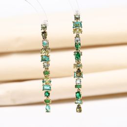 2023 Nieuwe Europese Vintage Paleis Groene Edelsteen Dangle Earring Set Vrouwen Mode 3A Zirkoon Oorbellen Charm Vrouwelijke Prachtige Oorbellen Bruiloft high End Sieraden Geschenken