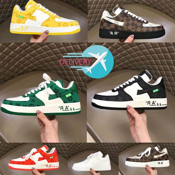 2023 Nouveau F1 Casual Chaussures Designer Aiforces Low Hommes Femmes 1 One Triple Blanc Noir Rouge Biue Jaune Vert Utility Shadow 1s Sports de plein air Designer Baskets