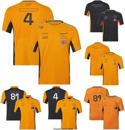 2023 New F1 McL Team Set Up T-shirt Formula 1 Driver Yellow Polos Camisetas Mismos fanáticos de las carreras Summer Sports Jersey T Shirt Custom