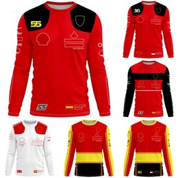 2023 nouveau T-shirt de l'équipe de course F1 formule 1 T-shirt à manches longues pour hommes vêtements de sport 16 55 T-shirt de pilote maillot de fans de voiture T-shirts pour hommes