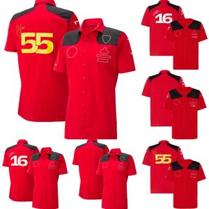 2023 Nieuw F1-shirt Formule 1 Rood Team Herenoverhemden T-shirt Racing Kleding Heren en Dames Zomer Casual Button Up Poloshirt