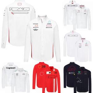 2023 Nieuwe F1 Witte shirts met lange mouwen Formule 1 Teamfans Casual Shirt Men Koreaanse comfortabele blouses los