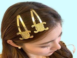 2023 New Fashion 18k Gold Designer Clips Barrettes Barrettes Classic Girls Hair Jewelry Accesorios1495269