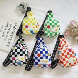 2023 New Fashion Boys and Girls Crossbody Body Small Coffre Children's Waist Checkerboard Light Travel Bag 80% Factory Wholesale