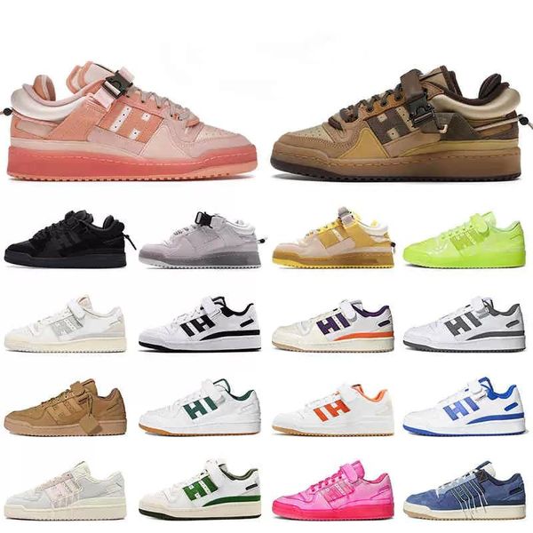 2023 New Fashion Forum Chaussures Casual White Gum Bright Bleu Noir Orbit Gris Vert Rose True Orange Strap Taupe Oxide Cinder Designer Hommes Sports Femmes Baskets