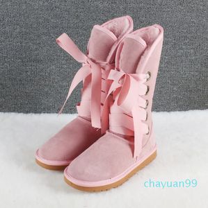 Bottes de neige en cuir de vache véritable pour femme, bottes hautes classiques australiennes, chaudes, grande taille 35-43, nouvelle mode hiver 2023