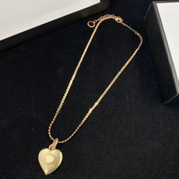 Collier avec pendentif en forme de cœur, chaîne de pull, pour hommes et femmes, marque de styliste, nouvelle mode 2023
