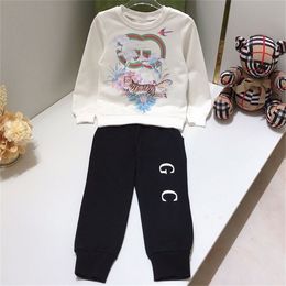 2023 Nouveaux vêtements de sport à la mode Mode enfants Garçons Filles ensemble de vêtements Printemps Automne vêtements de sport enfants Étudiant Hip hop vêtements de rue Laine enfants 100-160 cm W31