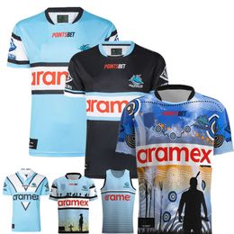 2023 Nuevas camisetas de moda Rugby Clothingmen's Cronulla Sharks Heritage Jersey Australia Home Away Shirt Traje de pesca Tamaño grande 5xl