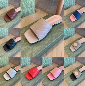 2023 Nieuwe mode topkwaliteit veehouderij slippers ontwerper dames schoenen mode canvas dubbele letter sandalen slipper buiten vrije tijd plat bodem sandbeach sandaal