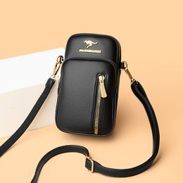 Mini bolso para teléfono móvil para mujer, bandolera simple de cuero suave, pequeño bolso de cambio, novedad de 2023