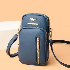 Mini bolso para teléfono móvil para mujer, bandolera simple 2023 de cuero suave para iPhone 13, pequeño bolso de cambio, novedad de 100