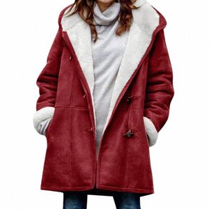 2023 Nouveau Fi LG Manteau d'hiver Femmes Vêtements Doublure en laine Parkas à capuche Slim avec col de fourrure Veste d'hiver chaude Femmes 5XL m1ed #