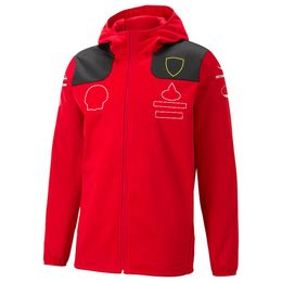 2023 Nueva chaqueta con capucha de Fórmula 1 Equipo F1 Chaqueta Softshell roja Sitio web oficial Mismo aficionado a las carreras Chaquetas con cremallera Otoño Invierno Sudadera con capucha 284S