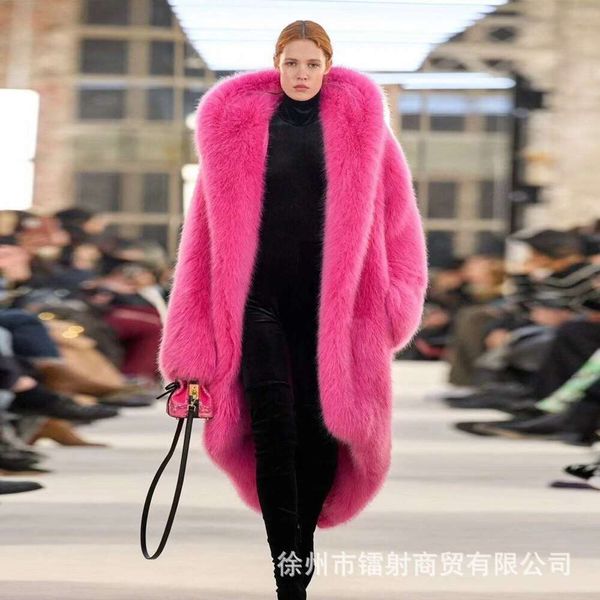 Manteau en fourrure de renard artificiel pour femme, épais, à la mode, nouvelle collection automne et hiver 2023, 406974