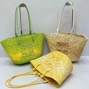 Sac de plage de luxe pour femmes sac à main neuf sac de téléphone mobile tissé à herbe épissant le sac fourre-tout de grande capacité léger