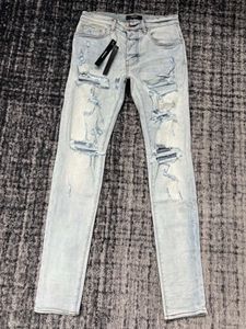 2023 Jean de créateurs maigres en détresse en détresse en détresse ~ US SIZE 30-36 Jeans ~ Slim Motorcycle Moto Biker Causal Denim Pants Hip Hop Jeans