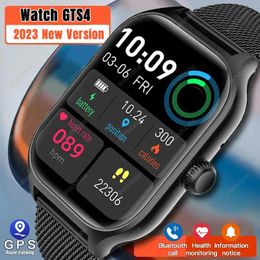 Reloj inteligente GTS4 para hombre y mujer, pulsera deportiva con esfera personalizada, llamada de voz, rastreador GPS, resistente al agua, para Xiaomi, Huawei, iOS, novedad de 2023