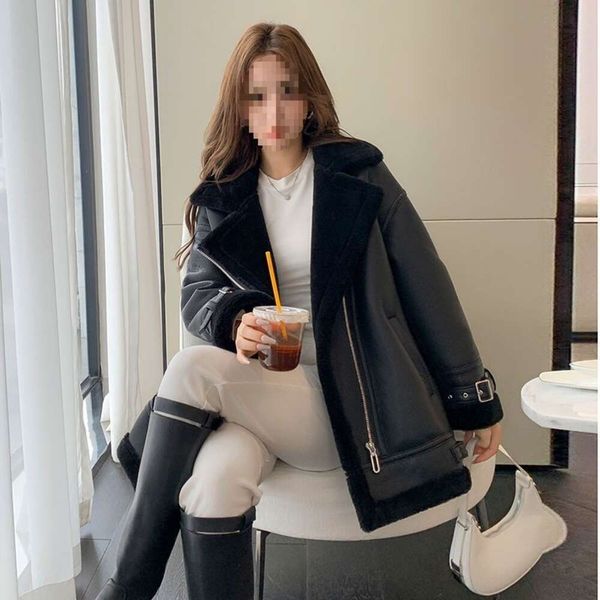 Haining – manteau en fourrure d'agneau intégré de longueur moyenne pour femme, Version coréenne, nouvelle collection 2023, 936657
