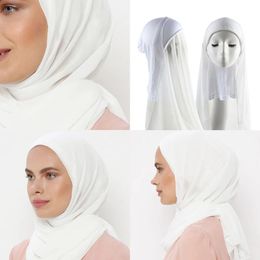 2023 Nieuwe haaraccessoires Hijab Head Scarf met dop aangesloten nekbedekking tulband onderstreping