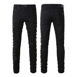 2023 Nieuwe hoogwaardige jeans gescheurde en gescheurde motorbroek slim fit motorjeans heren designer jeans Maat 28-40 #15