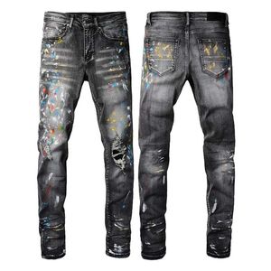 2023 Nouveaux jeans de haute qualité en lambeaux et déchirés pantalons de moto slim fit jeans de moto jeans de designer pour hommes Taille 28-40 # 09