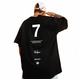 2023 New High Street Seven Lettre T-shirt imprimé pour hommes Summer Crewneck T-shirt à manches courtes Homme Hip Hop Y2K T-shirt c6LK #