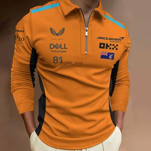 2023 Nieuwe Hot F1 Formule 1 Racing Mclaren 81 Heren Polo Shirt Lange Mouwen Outdoor Sport Ademende Rits polo Top V2kc