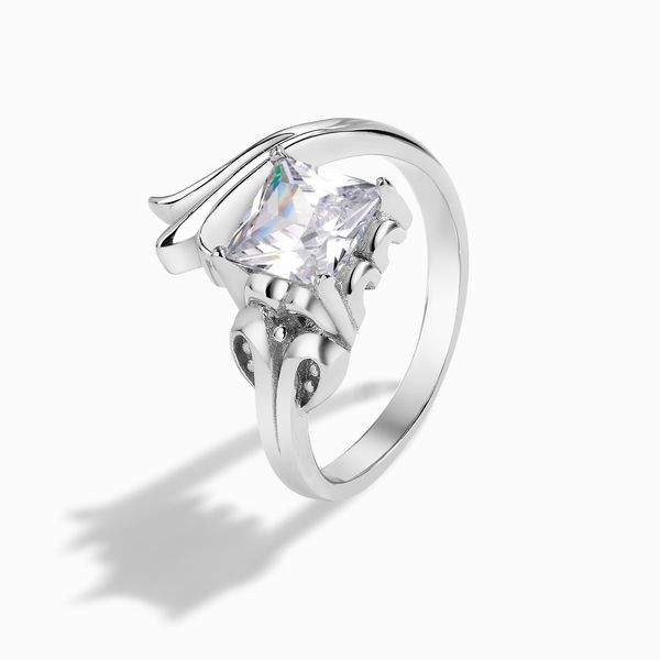 2023 nouvelle vente chaude S925 argent Sterling lumière luxe hommes et femmes anneaux lumière luxe cristal gemme ange ailes anneau ouvert