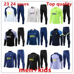 2023 New Hot Spurs Survêtement Soccer SET Costume d'entraînement 22 23 Manches courtes et sans manches Veste de football KANE Survêtement Chandal Futbol Costume adulte et enfant