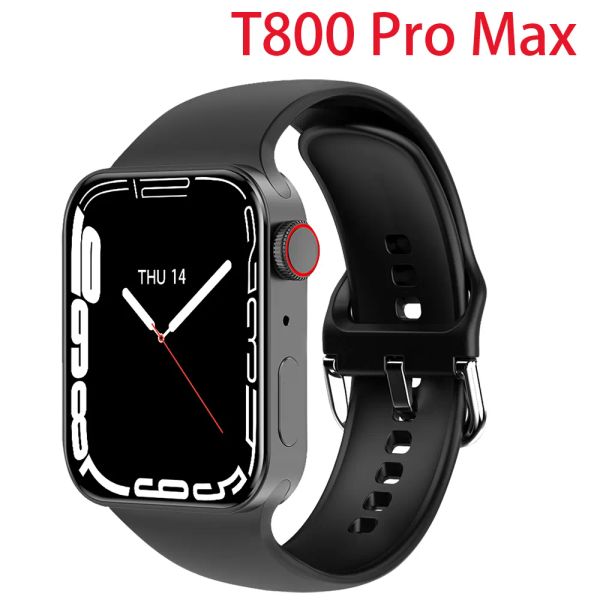 2024 New Iwo Series 8 Smart Watch T800 Pro Max 1,99 pouce Face DIY Face Bravisets cardiaques Men de fitness Tracker Tracker sans fil Smartwatch pour Android iOS Phone