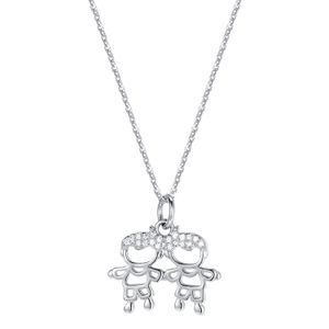 2023 Nieuw Japan en Zuid-Korea 925S zilveren beeldje diamanten hanger met sleutelbeenketting, klein item, vrouwelijke ketting, paar cadeau