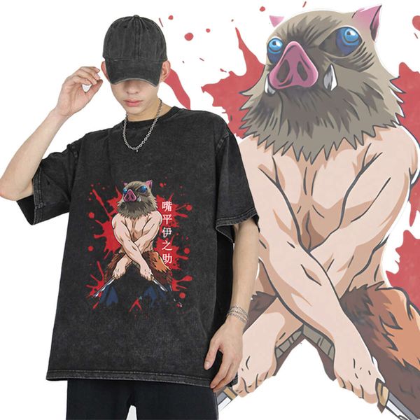 T-shirt à manches courtes, dessin animé japonais Demon Slayer Blade, Hira Inosukes, mode été Cool, meilleure vente, 2023