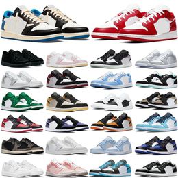 2023 Nieuwe Jumpman 1 Lage basketbalschoenen top OG 1S Wolf Grijs Rokerig Wit Zwart Rood teen rechter paars Parijs heren dames Outdoor Wandelschoenen