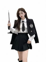 2023 Nieuwe Korea Japan Stijl Verbeterd Jk Zoete Cool Tyle Jk Pak Fi Meisje College School Stijl Uniform Dagelijks pak Q11 Y7S3 #