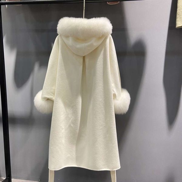 Manteau mi-long en polaire de chameau pour femmes, nouvelle édition coréenne, vent paresseux, fourrure de renard, herbe, tissu Double face, 2023, 517001