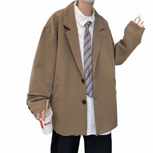 2023 Nuevo estilo coreano Traje suelto de talla grande para hombre Tops de gran tamaño Blazer para hombre Ulzzang Fi Coat Streetwear Chaquetas para hombre L13 S07P #