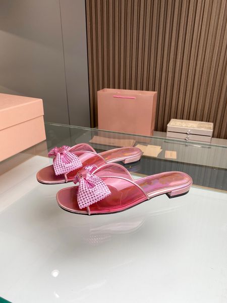 2023 nouvelle dame cristal arc haut talon pantoufle sandales femme version coréenne talon carré bout ouvert tongs chaussures pour femmes