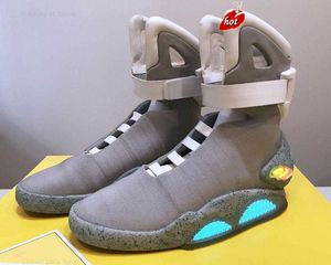 2023 NOUVELLES chaussures Led gris foncé éclairage Mags noir authentique Air Mag baskets air mags de Marty Mcfly Retour vers le futur Glo