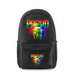 2023 Nouveau sac à dos étudiant LGBT pour hommes et femmes Tenue décontractée Sac à dos Bookbag Pride Rainbow Bisexual Unique Outdoor Shoulders Bag 230522