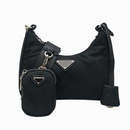 2023 Nuevo lujo 2 unids/set bolso de hombro blanco para mujer lienzo impermeable Nylon paquete de pecho señora Tote cadenas bolsos presbicia bolso mensajero bandolera